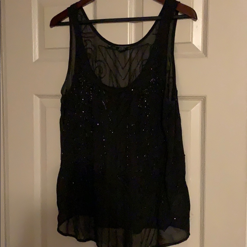 Guess sheer black dressy blouse